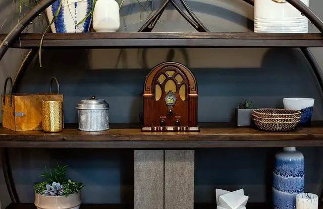Alt view image 4 of 6 - Crosley CR31D-WA Companion Retro AM/FM Tabletop Radio with Bluetooth Receiver, Walnut