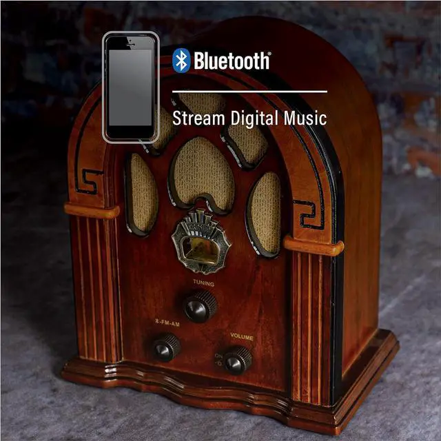 Alt view image 6 of 6 - Crosley CR31D-WA Companion Retro AM/FM Tabletop Radio with Bluetooth Receiver, Walnut