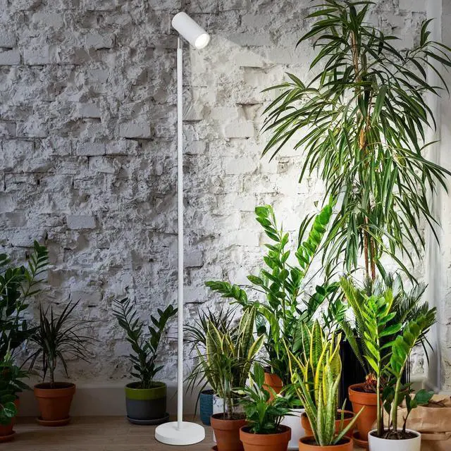 Alt view image 3 of 7 - HMVPL White Grow Lights for Indoor Plants Full Spectrum,Tall Plant Light for Indoor Growing with 20W COB Plant Light Bulb,4/8/12H Timer,Led Growth Floor Lamp for Large Plant Seedling(6 Level Height)