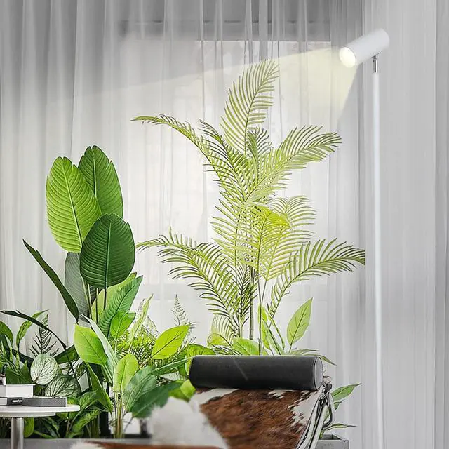 Alt view image 7 of 7 - HMVPL White Grow Lights for Indoor Plants Full Spectrum,Tall Plant Light for Indoor Growing with 20W COB Plant Light Bulb,4/8/12H Timer,Led Growth Floor Lamp for Large Plant Seedling(6 Level Height)