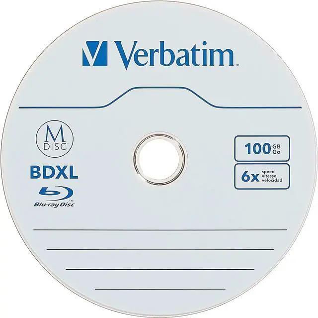 Alt view image 2 of 3 - Verbatim M DISC BDXL 100GB 6X with Branded Surface Blank Blu-Ray Recordable Media  1pk Jewel Case