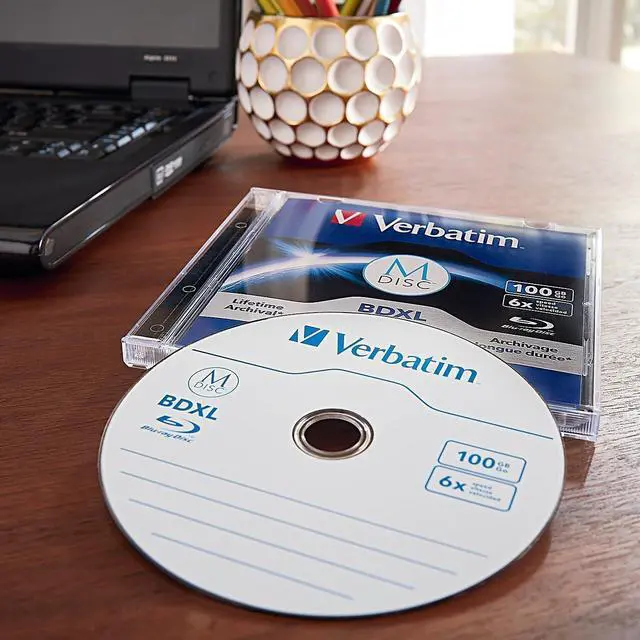 Alt view image 3 of 3 - Verbatim M DISC BDXL 100GB 6X with Branded Surface Blank Blu-Ray Recordable Media  1pk Jewel Case