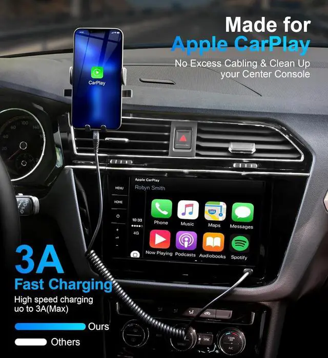 Alt view image 3 of 7 - USB Type C to Lightning Cable 3FT 2Pack Coiled iPhone Charger Fast Charging for Car Short USBC Lightning iPhone Cord for iPhone14/13/12/11 Pro Max/iPad/CarPlay