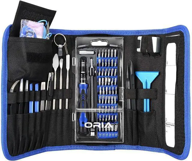 Main image of ORIA Precision Screwdriver Set, 86 in 1 Screwdriver Repair Tool Kit, Screwdriver Kit with Portable Bag for Game Console, Tablet, PC, Smartphone, Other Electronics, Blue