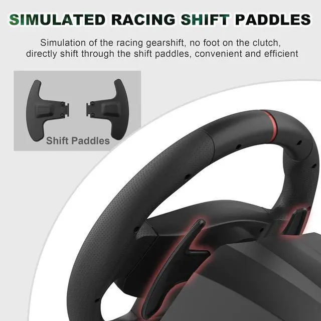 Alt view image 6 of 7 - PC Racing Wheel Steering Wheel PXN V900 Driving Simulator 270°/900° Rotation christmas gift Gaming Steering Wheel with Pedals for PC,PS4,PS3,Xbox Series X|S, Xbox One