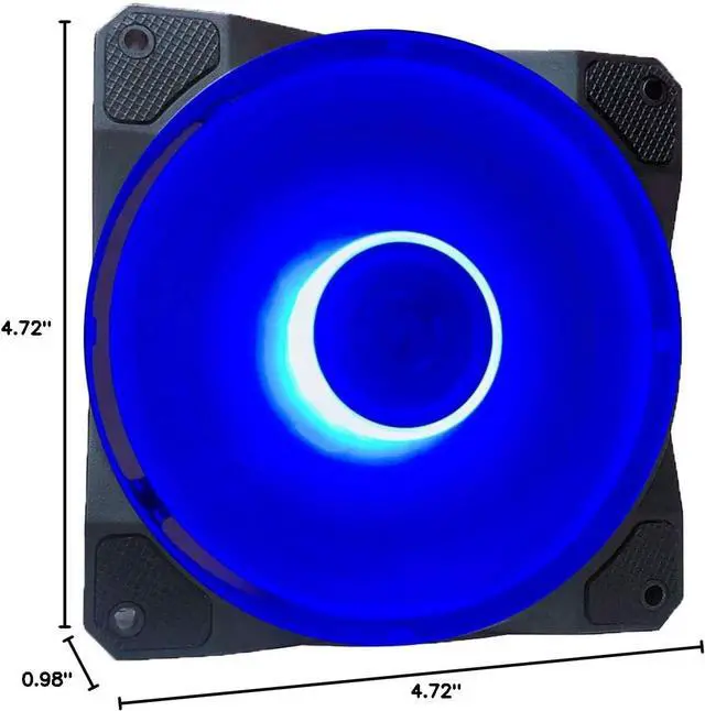 Alt view image 7 of 7 - APEVIA CO312L-BL Cosmos 120mm Blue LED Ultra Silent Case Fan w/ 16 LEDs & Anti-Vibration Rubber Pads (3 Pk)