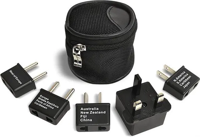 Main image of Ceptics International Worldwide Travel Plug Adapter 5 Piece Set, Great for Cell Phones, Battery Chargers, Laptops to Work in Most Countries