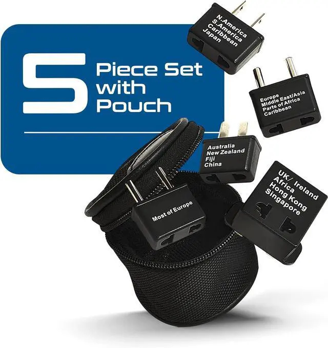 Alt view image 2 of 7 - Ceptics International Worldwide Travel Plug Adapter 5 Piece Set, Great for Cell Phones, Battery Chargers, Laptops to Work in Most Countries