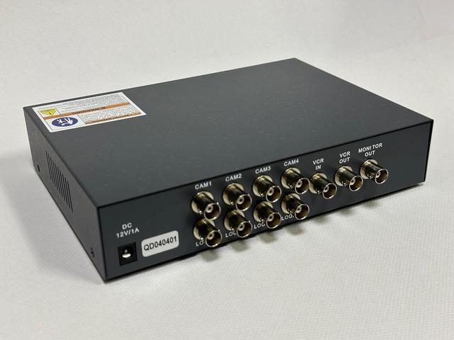 Alt view image 5 of 6 - Installer CCTV 4CH Video Color Quad Multiplexer with Loopout, Remote Control and Free 1 Amp Power Adapter