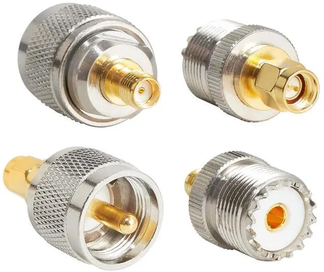 Main image of Anina 4pc SMA - UHF FR Coaxial Connector Kit SMA to PL259 SO239 UHF VHF Crimp Coax Adapter for CB Radio/Handheld Ham Radio Antenna/Walkie Talkie/Amateur Radio
