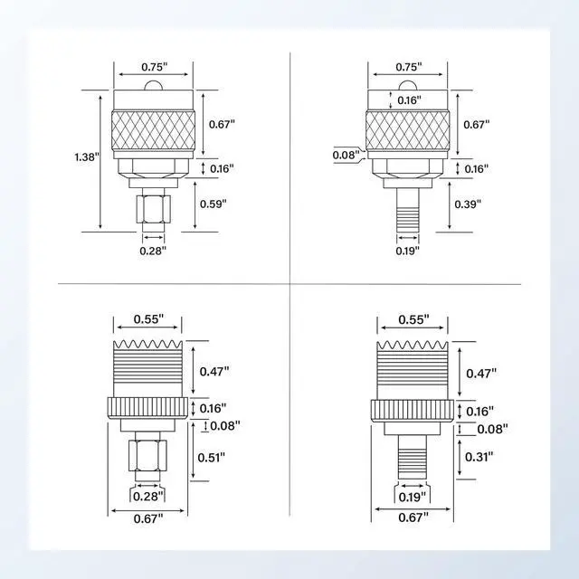 Alt view image 5 of 6 - Anina 4pc SMA - UHF FR Coaxial Connector Kit SMA to PL259 SO239 UHF VHF Crimp Coax Adapter for CB Radio/Handheld Ham Radio Antenna/Walkie Talkie/Amateur Radio