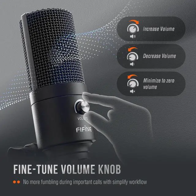 Alt view image 4 of 7 - FIFINE USB Microphone, Metal Condenser Recording Microphone for MAC OS, Windows, Cardioid Laptop Mic for Recording Vocals, Voice Overs, Streaming, Meeting and YouTube Videos-K669B