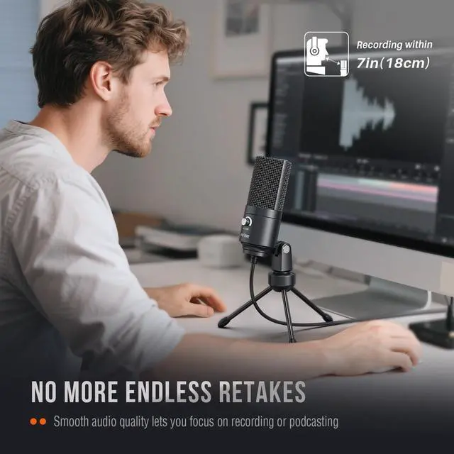 Alt view image 7 of 7 - FIFINE USB Microphone, Metal Condenser Recording Microphone for MAC OS, Windows, Cardioid Laptop Mic for Recording Vocals, Voice Overs, Streaming, Meeting and YouTube Videos-K669B