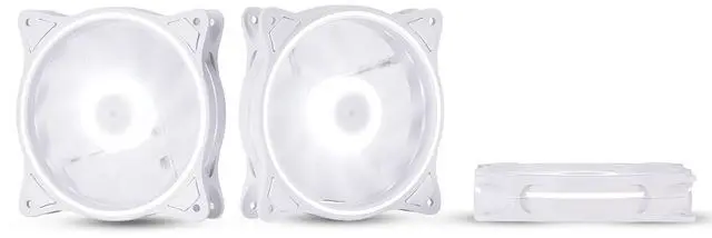Main image of 120mm White RGB PC Cooling Fans 3-Pack - Ultra Quiet High Airflow LED 12V Computer Case Fans with Triple Light Loops