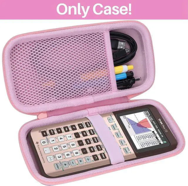 Alt view image 4 of 7 - Hard Case Compatible with Texas Instruments TI-84 Plus CE/TI-84 Plus/TI-Nspire CX II CAS/TI-Nspire CX II/TI-83 Plus/TI-89 Titanium/TI-85 / TI-86 Color Graphing Calculator (Rose Gold)