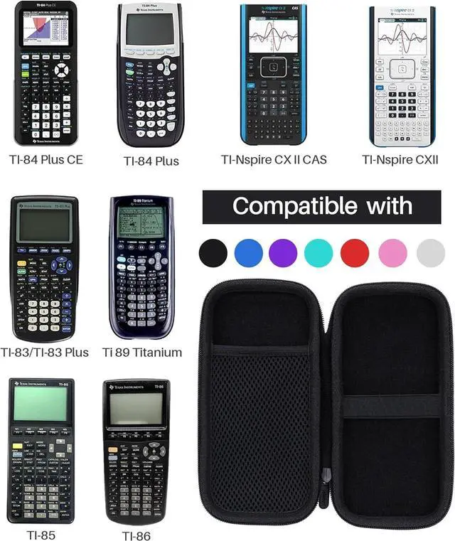 Alt view image 5 of 7 - Hard Case Compatible with Texas Instruments TI-84 Plus CE/TI-84 Plus/TI-Nspire CX II CAS/TI-Nspire CX II/TI-83 Plus/TI-89 Titanium/TI-85 / TI-86 Color Graphing Calculator (Rose Gold)