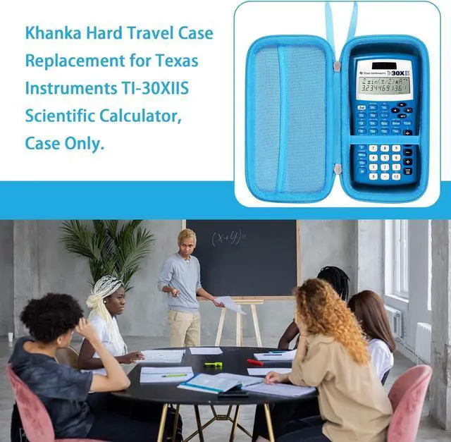 Alt view image 3 of 7 - Khanka Hard Travel Case Replacement for Texas Instruments TI-30XIIS Scientific Calculator, Case Only (Blue)