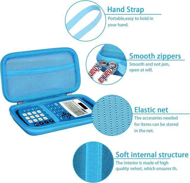 Alt view image 5 of 7 - Khanka Hard Travel Case Replacement for Texas Instruments TI-30XIIS Scientific Calculator, Case Only (Blue)