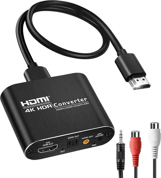 Main image of avedio Links HDMI ARC Audio Extractor Converter 4K@60Hz, HDMI to Optical Toslink SPDIF + 3.5mm AUX Jack Stereo Audio Adapter Converter Splitter Inserter Embedder Support HDCP2.2 Digital PCM DTS 5.1