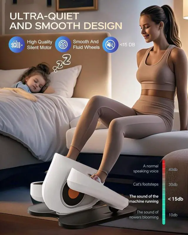 Alt view image 4 of 7 - Under Desk Elliptical Machine, Electric Ellipse Leg Exerciser While Sitting for Seniors Adults, Leg Ercise Pro, Leg Exerciser While Sitting, Home Use Seated Ellipse Leg Exerciser