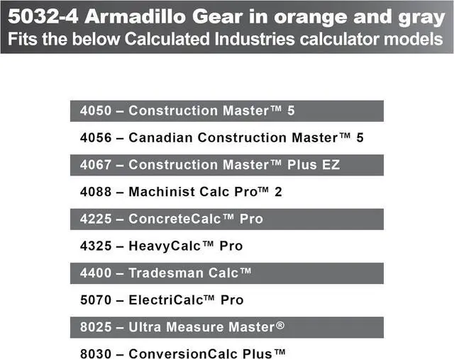 Alt view image 6 of 7 - Calculated Industries 5032-4 Armadillo Gear Hard Protective Calculator Case in Orange