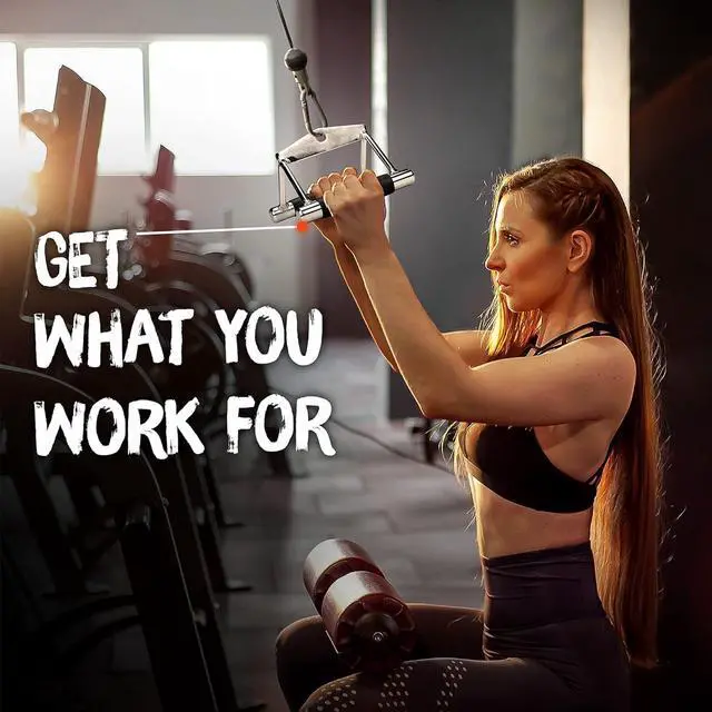 Alt view image 7 of 7 - Yes4All Double D Row Handle Cable Attachment for Weight Workout, Cable Machine Accessories for Home Gym, LAT Pull Down V Bar with Capacity Up to 880LBS