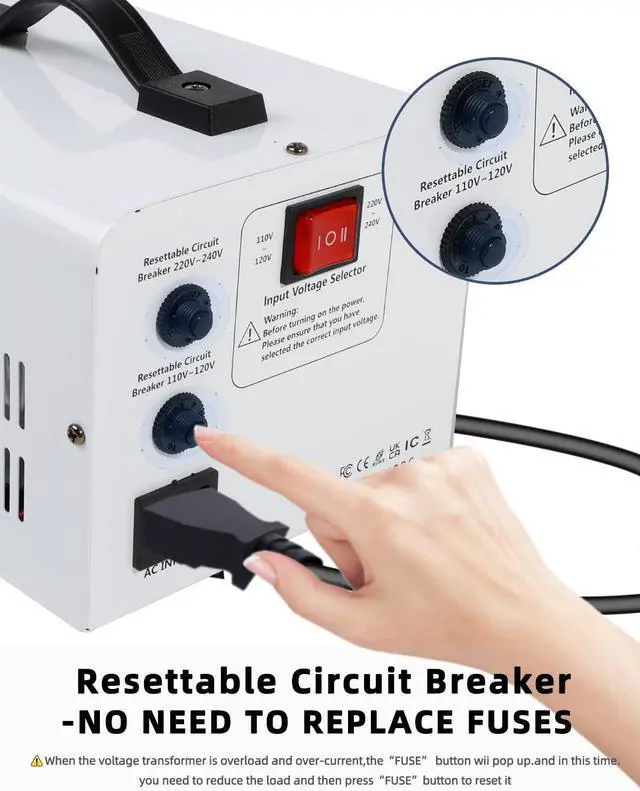 Alt view image 6 of 7 - LVYUAN 2500W Voltage Transformer Power Converter Step Up 110V to 220V, Step Down 220V to 110V, 110/120 Volt - 220/240 Volt