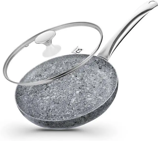 Main image of KOCH SYSTEME CS Frying Pan with Lid, 8 Inch Frying Pan with Nonstick Granite Coatings, APEO & PFOA-Free Small Frying Pan with Lid, 8" Granite Skillet with Lid, Nonstick Frying Pan, Oven Safe