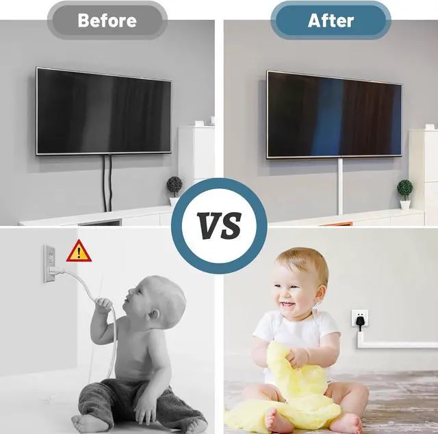 Alt view image 6 of 7 - 153in Cord Hider Wall, Wire Hiders for 3 Cords, Cord Cover for 2 Thick Extension Cables, Paintable Cable Cover to Hide Cords Wall Mounted TV, Cord Concealer, 9X L17in X W0.95in X 0.47in, White