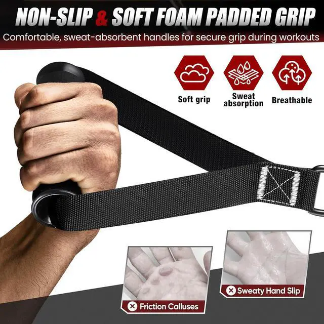 Alt view image 4 of 7 - HPYGN Resistance Bands, Exercise Bands for Working Out, Workout Bands Men, Fitness Band with Handle, Door Anchor, Home Gym Equipment for Musle Training, Physical Therapy, Strength Training, Shape Body