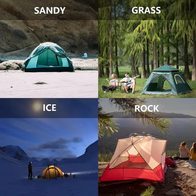Alt view image 6 of 7 - 8" Tent Stakes Heavy Duty 12 Pack, Screw in Tent Stakes, Metal Threaded Camping Stakes, Ground Anchors for Canopies, Gardening and Inflatable Decor, with Hex Socket, Stake Puller and Storage Box