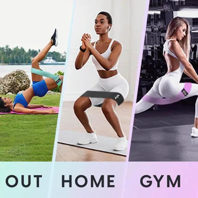 Alt view image 7 of 7 - Fabric Resistance Bands for Women & Men  4 Durable Exercise Bands for Working Out, Non-Slip & Non-Pinching Workout Bands  Multiple Resistance Levels Booty Bands for Legs Butt Glutes Hips Abs & More.