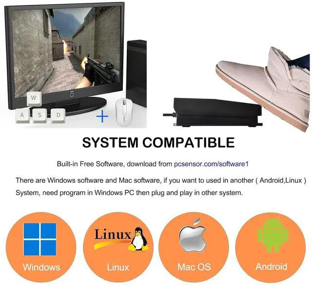 Alt view image 4 of 7 - iKKEGOL USB Foot Pedal, USB Single Foot Switch Game Control, One Key Programmable Footswitch Map Mouse Keyboard for Video Game Push to Talk, Transcription HID