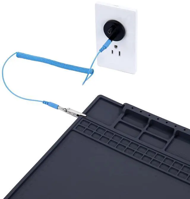 Alt view image 6 of 7 - Grounded Outlet Plug, Anti-Static Wrist Strap (Adjustable up to Size XL) and Grounding Cord, Earth Connection | ESD Safe for Computer, PC Building Eelectronics
