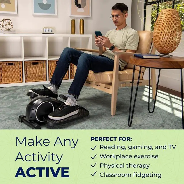 Alt view image 7 of 7 - DeskCycle Ellipse Leg Exerciser - Under Desk Elliptical Machine and Foot Pedal Exerciser - Leg Exerciser While Sitting - Compact Under Desk Exercise Equipment