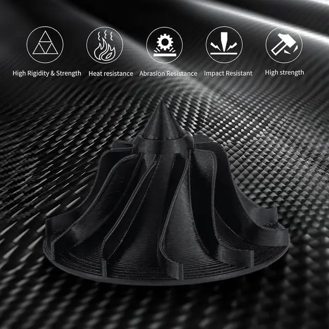 Alt view image 6 of 7 - IEMAI Carbon Fiber ABS Filament 1.75mm, Black ABS-CF 1kg Spool, High Strength, Impact & Heat Resistant 3D Printer Filament, Perfect for Functional Parts & Industrial Applications