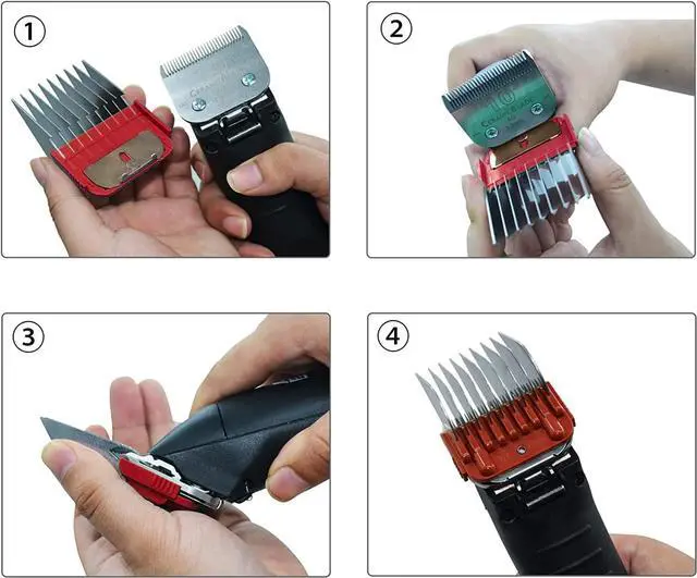 Alt view image 6 of 6 - COSYONALL Animal Stainless Steel 5 Color Dog Guide Comb Set,Cutting Length 1/8"-5/8" for 10#/15#/30# A5 Detachable Blade,Compatible with Andis, Oster A5, Wahl KM Series Clipper Guards