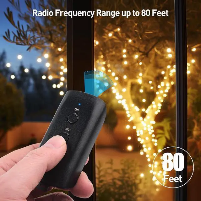 Alt view image 5 of 7 - [ETL Listed] Cable Matters Weatherproof Indoor/Outdoor Remote Control Outlet with Dual Outlets & Low Profile Flat Plug - 80 ft Range, Black