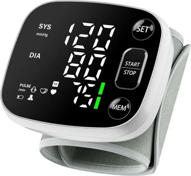 Main image of Oklar Blood Pressure Monitors for Home Use Rechargeable Wrist Digital BP Machine Cuff with LED Backlit Display, Voice Broadcast, 240 Memory Storage for 2 Users with Carrying Case