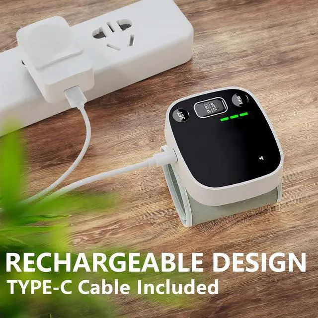 Alt view image 5 of 7 - Oklar Blood Pressure Monitors for Home Use Rechargeable Wrist Digital BP Machine Cuff with LED Backlit Display, Voice Broadcast, 240 Memory Storage for 2 Users with Carrying Case