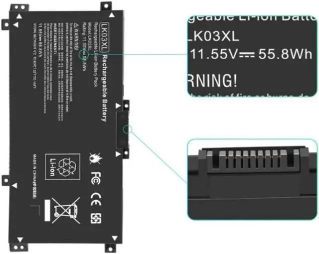Alt view image 2 of 4 - LK03XL L09281-855 Battery for HP Envy - Fit for HP Envy X360 15-bp 15-bq 15-cn 17-ae 17-ce 17-bw 15-cr0xxx 15m-bp1xx 15m-cn0xxx 15-cn1xxx 15m-cp0xxx 15m-bp0xx bp112dx 17m-ce1013dx 11.55V 55.8Wh