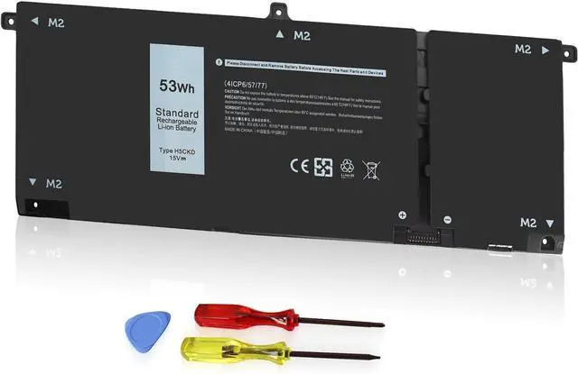 Main image of 53Wh H5CKD 15V Battery for Dell Inspiron 7506 7405 7306 7300 7500 5406 5400 2-in-1 Silver 5502 5501 5402 5401 5505 5300 5301 5508 5509 Latitude 3410 3510 Vostro 5502 5501 5402 5401 p102f p126g 9077G
