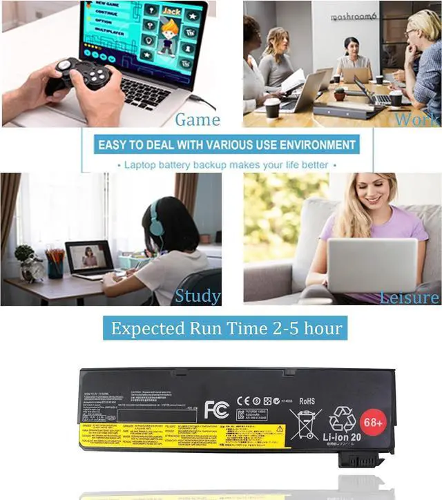 Alt view image 6 of 6 - 58WH 45N1128 X240 Battery Compatible with ThinkPad T440 T440s T450 T460 T460P T470P T550 T560 L450 L460 L470 P50S W550s X250 X260 X270 45N1125 45N1126 45N1127 45N1129