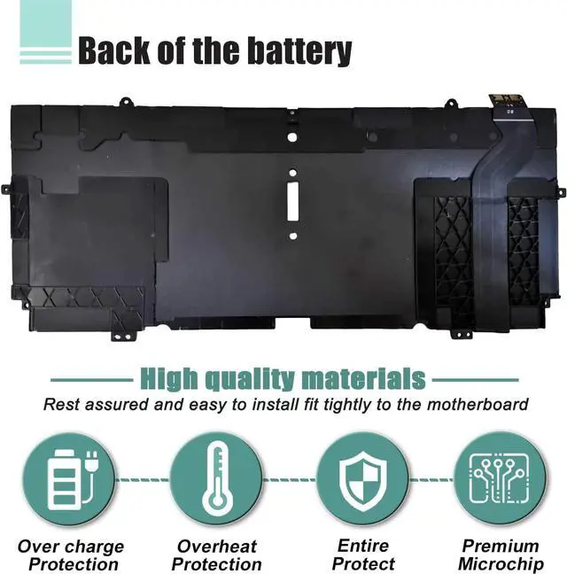Alt view image 5 of 7 - 51Wh 52TWH Laptop Battery Replacement for Dell XPS 13 7390 2-in-1 Series Notebook P103G P103G001 P103G002 MM6M8 0MM6M8 XX3T7 0XX3T7 7.6V 4Cell