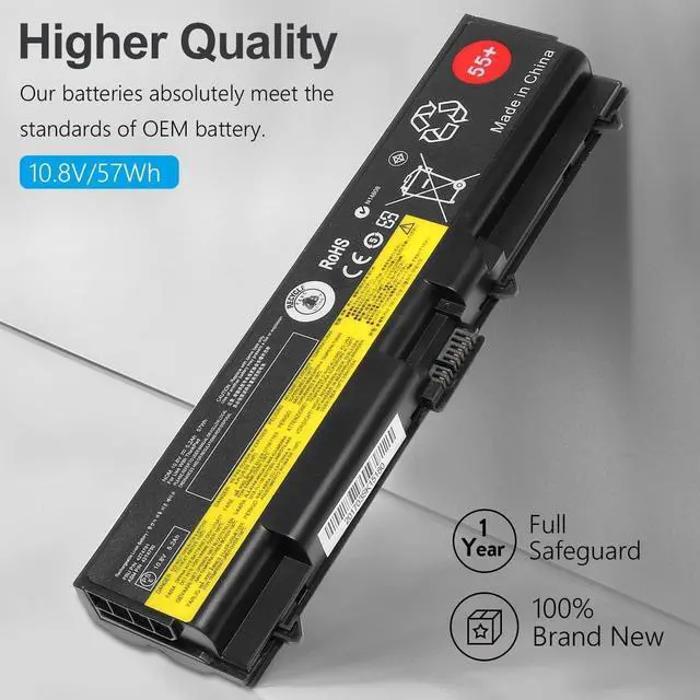 Alt view image 2 of 7 - 10.8v 57wh 55+ T410 SL410 0A36303 New Replacement Laptop Battery for Lenovo ThinkPad T510 T520 W510 W520 L412 L420 L512 SL510; P/N 42T4799 42T4751 42T4235 42T4753 42T4796, 6-Cells