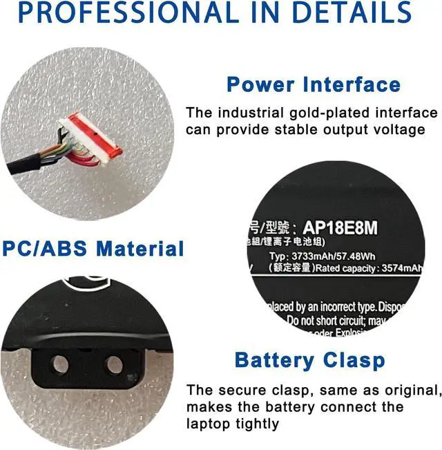 Alt view image 5 of 6 - AP18E8M AP18E7M Battery for Acer Nitro 5 AN515-44 AN515-44-R99Q AN515-55 AN515-52 AN515-43 AN515-45 AN517-52 Nitro 7 AN715-51 Aspire 7 A715-74G-7511 Predator Helios 300 PH315-52 PH315-53 PH317-53