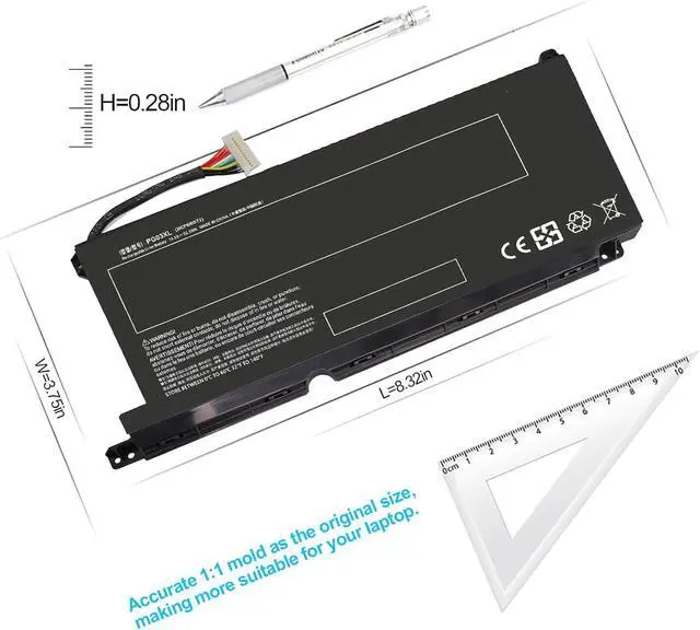 Alt view image 4 of 7 - 52.5WH PG03XL Battery Replacement HP Pavilion Gaming 15 Laptop Battery for hp Pavilion 15-DK0XXX DK0056WM DK0068WM 15-DK0055NR/DK200/EC0013DX 15Z-EC200 16-A0032DX A0035NR L48495-005 Battery(Type A) .