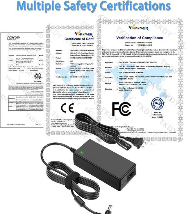Alt view image 4 of 7 - TKDY 19V 3.42A Power Supply Laptop Charger, DC 19V Power Adapter Compatible with 19 Volts Asus Gateway Toshiba HP Laptop Computer Accessories LG Samsung Monitor JBL Speaker.