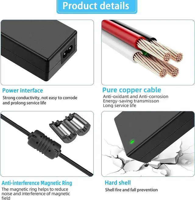 Alt view image 6 of 7 - TKDY 19V 3.42A Power Supply Laptop Charger, DC 19V Power Adapter Compatible with 19 Volts Asus Gateway Toshiba HP Laptop Computer Accessories LG Samsung Monitor JBL Speaker.