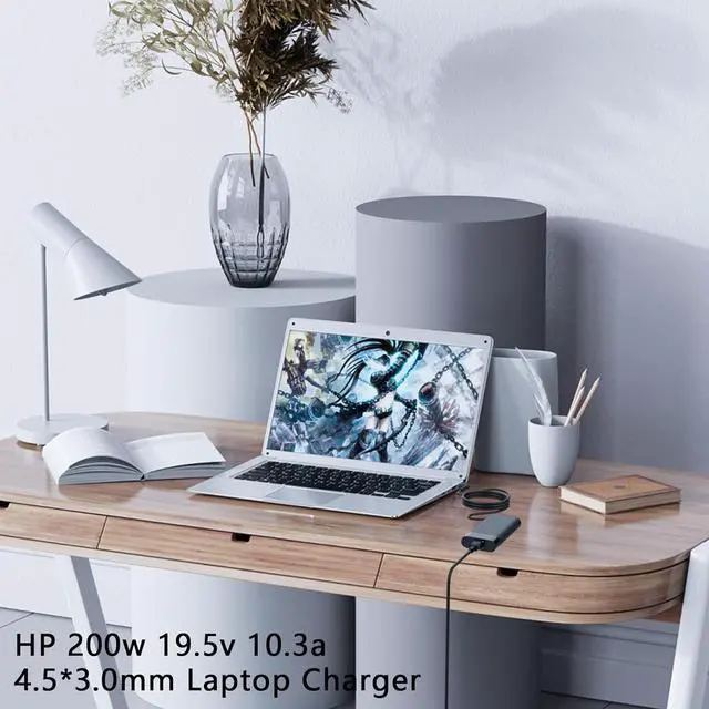 Alt view image 7 of 7 - High Power 200W Omen Charger Compatible with HP OMEN 15 17 HP Victus Gaming Laptop 15 17 ZBook 17 15 15u Studio G9 G10 17-ab 17-cd 16-a 16-ab 15-cb 15-dk 15-bc 15-ec 15-cx TPN-DA10 Power Cord